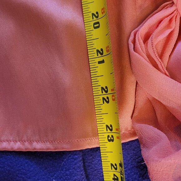 🎀Bebe Silk Cami Sheer Silk Overlay and Trailing Side Ties -- Beautiful! - Picture 9 of 10